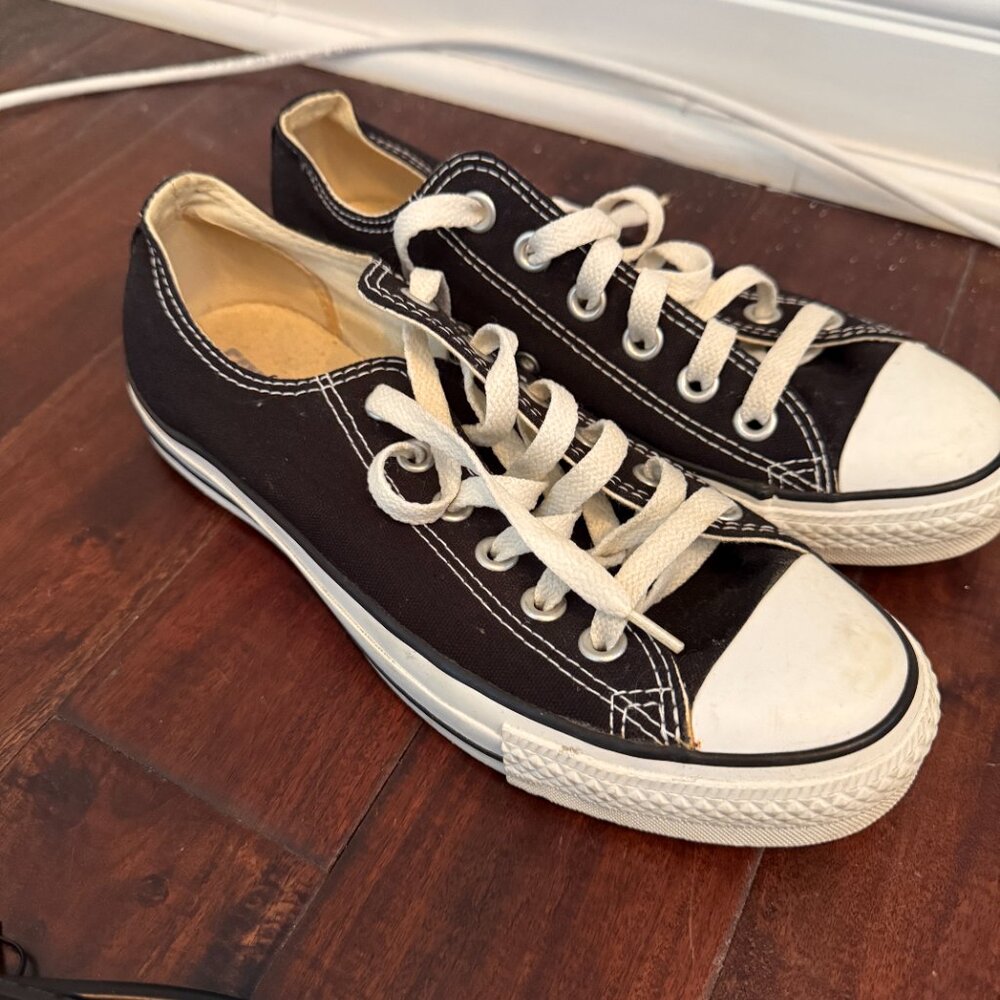 Converse Chuck Taylor All Star Unisex Lace-Up Low Top Black Sneaker Shoes M5 W7